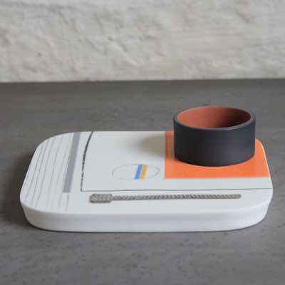 2015, L14 x W14 x H4cm, porcelain, terracotta, basalt